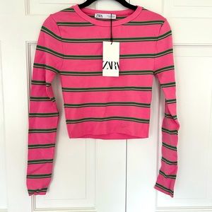 Zara crop long sleeve lightweight sweater. NWT